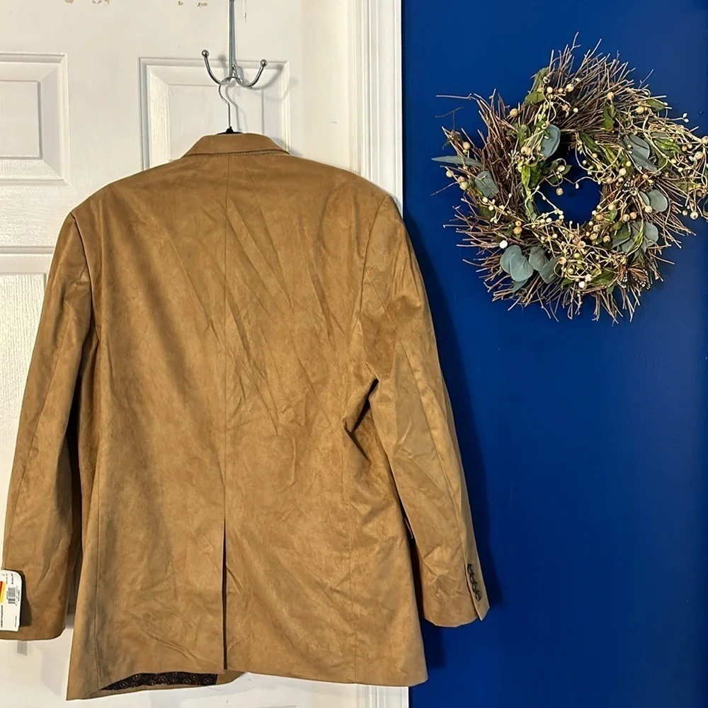 NWT Men’s Chaps Classic-Fit Faux-suede Stretch Sport Coat Size 44 Long